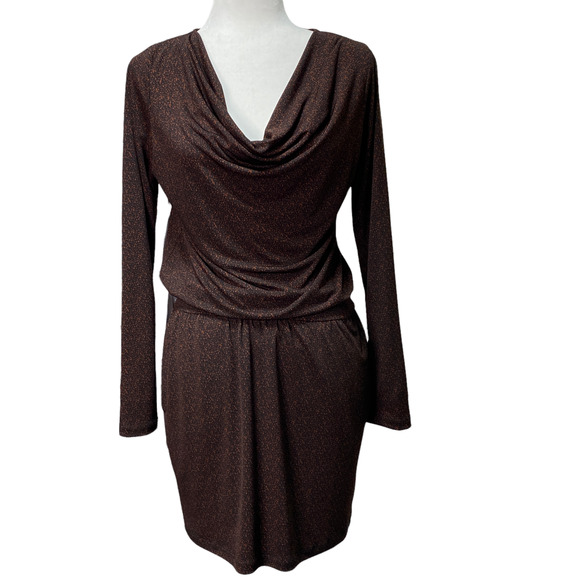 Evereve Dresses & Skirts - PEYTON JENSEN for EVEREVE | sz S Women's Mottled Animal Carli Drape Neck Dress